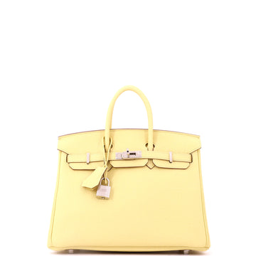 Hermes Birkin Handbag Yellow Togo with Palladium Hardware 25