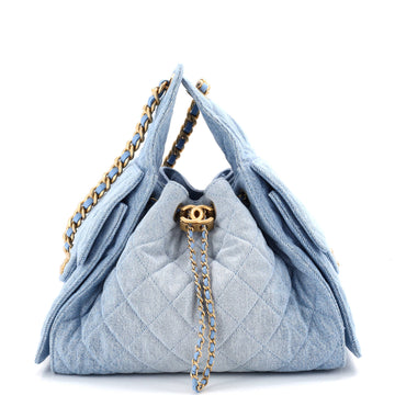 Chanel 25 Hobo Bag Quilted Denim Small