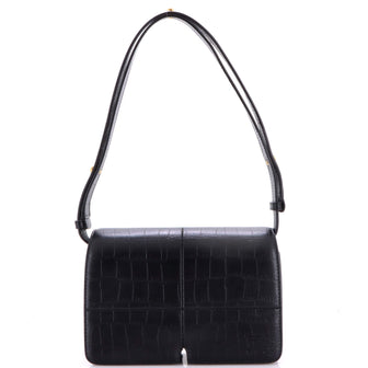 Burberry Snip Shoulder Bag Crocodile Embossed Leather