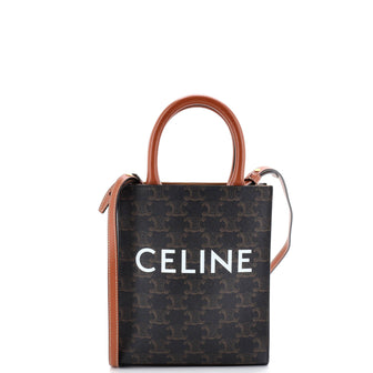Celine Vertical Cabas Tote Triomphe Coated Canvas Mini