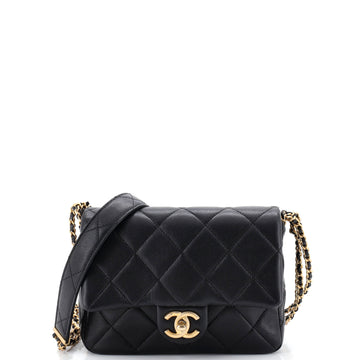 Chanel CC Triple Chain Flap Bag Quilted Caviar Small