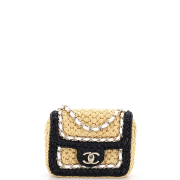 Chanel Venice Beach Square Flap Bag Braided Raffia Mini