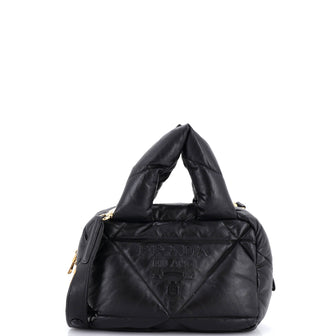 Prada Padded Bowler Bag Quilted Nappa Leather Small