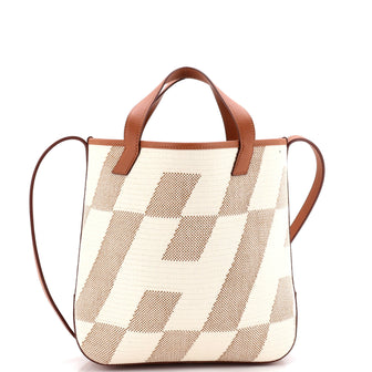Hermes Cabas H en Biais Tote Canvas with Leather 27
