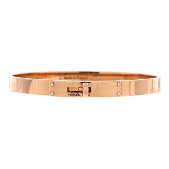 Hermes Kelly Bracelet 18K Rose Gold with 4 Diamonds Small