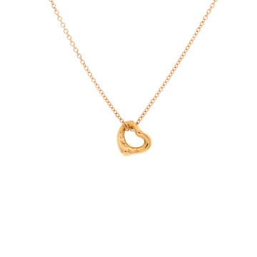 Tiffany & Co. Elsa Peretti Open Heart Pendant Necklace 18K Rose Gold 7mm