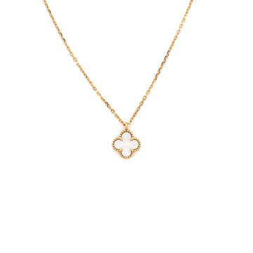 Van Cleef & Arpels Sweet Alhambra Pendant Necklace 18K Yellow Gold and Mother of Pearl