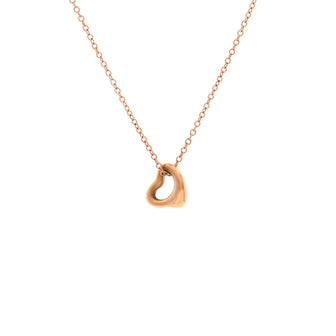 Tiffany & Co. Elsa Peretti Open Heart Pendant Necklace 18K Rose Gold 7mm
