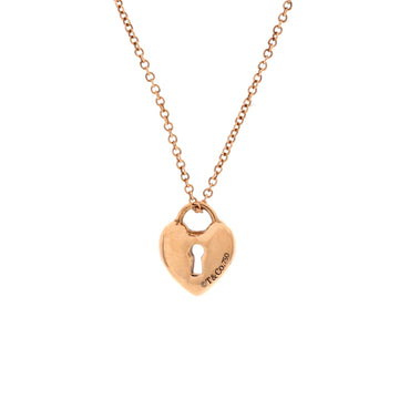 Tiffany & Co. Heart Lock Pendant Necklace 18K Rose Gold