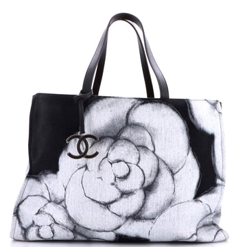 Chanel Camellia CC Tote Printed Canvas Large