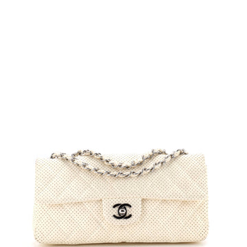 Chanel Classic Single Flap Bag Quilted Perforated Leather East West