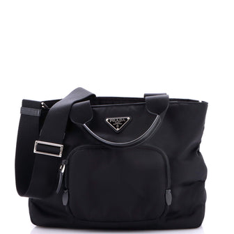 Prada Front Pocket Padded Tote Tessuto Medium