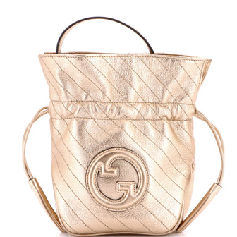 Gucci Blondie NM Bucket Bag Diagonal Quilted Leather Mini