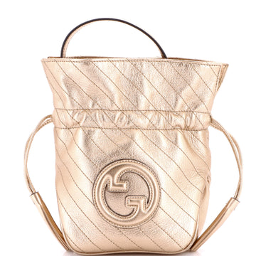 Gucci Blondie NM Bucket Bag Diagonal Quilted Leather Mini
