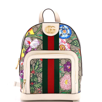 Gucci Ophidia Backpack Flora GG Coated Canvas and Leather  Small