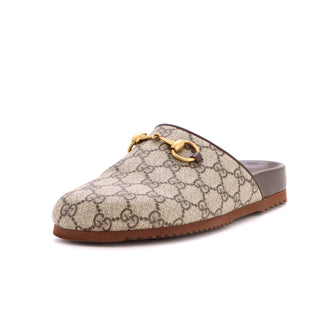 Gucci Horsebit Mule Slippers GG Coated Canvas