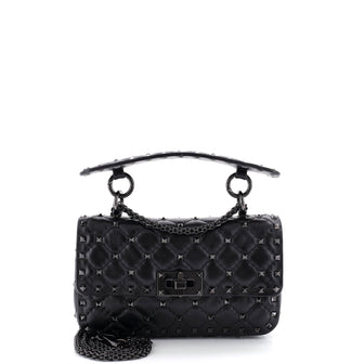 Valentino Garavani Rockstud Spike Flap Bag Quilted Leather Small