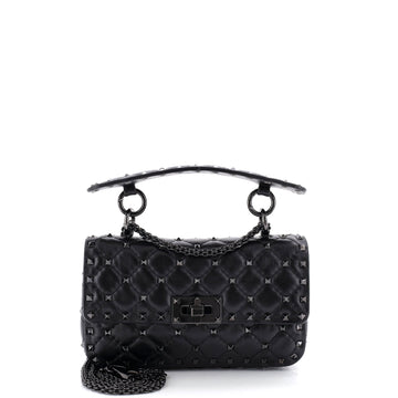 Valentino Garavani Rockstud Spike Flap Bag Quilted Leather Small