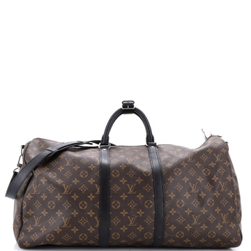 Louis Vuitton Keepall Bandouliere Bag Macassar Monogram Canvas 55