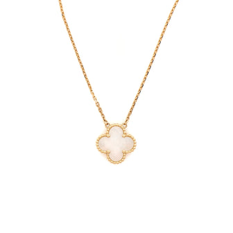 Van Cleef & Arpels Vintage Alhambra Pendant Necklace 18K Yellow Gold and Mother of Pearl