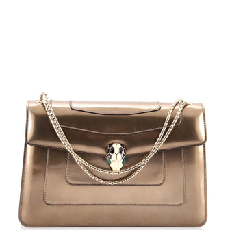 Bvlgari Serpenti Forever Shoulder Bag Metallic Leather Medium
