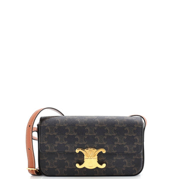 Celine Triomphe East-West Shoulder Bag Triomphe Coated Canvas