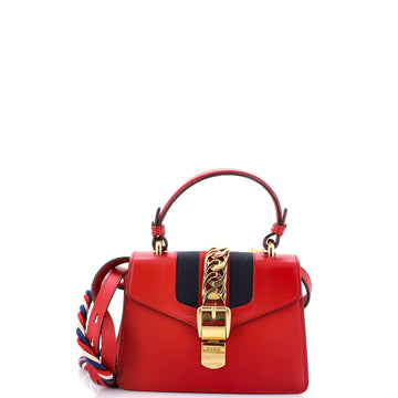 Gucci Sylvie Top Handle Bag Leather Mini