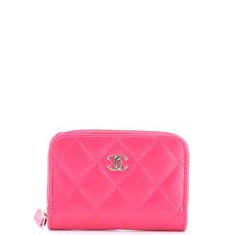 Chanel CC Zip Coin Purse Quilted Caviar Small