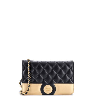 Chanel Bicolor Two Tone Wallet on Chain Quilted Lambskin