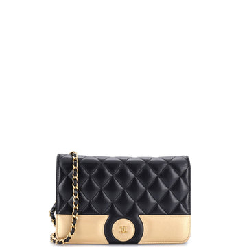 Chanel Bicolor Two Tone Wallet on Chain Quilted Lambskin
