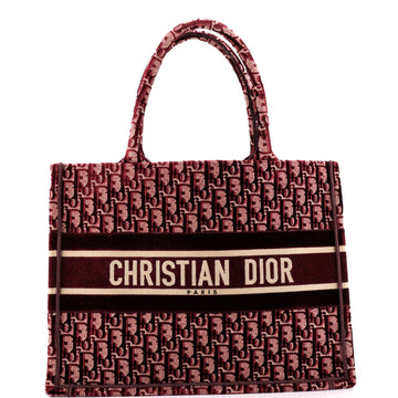 Christian Dior Book Tote Oblique Velvet Small