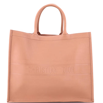 Christian Dior Book Tote Embossed Leather Large