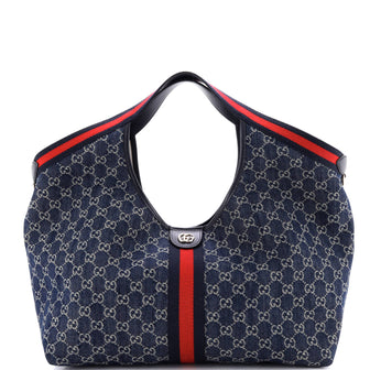 Gucci Giglio Tote GG Denim Large