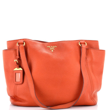 Prada Side Pocket Convertible Tote Vitello Daino Large