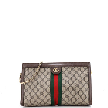 Gucci Ophidia Chain Shoulder Bag GG Coated Canvas Medium