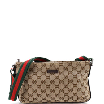 Gucci Web Strap Messenger Bag GG Canvas Small
