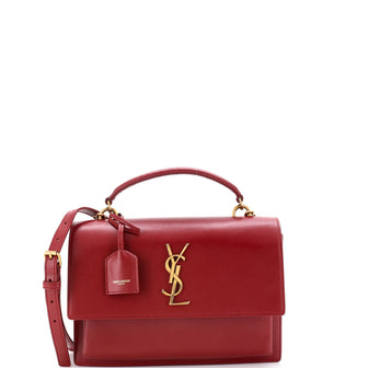 Saint Laurent Sunset Top Handle Shoulder Bag Leather Medium
