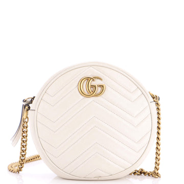 Gucci GG Marmont Round Shoulder Bag Matelasse Leather Mini