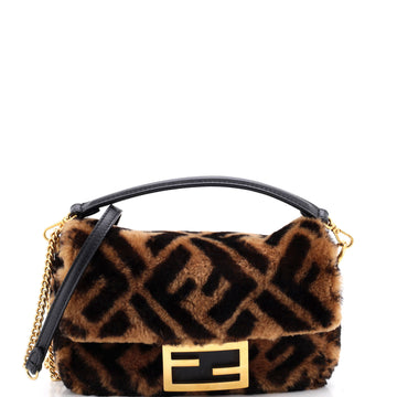 Fendi Baguette NM Bag Zucca Shearling Mini
