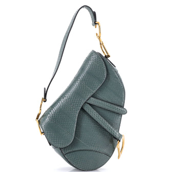 Christian Dior Saddle Handbag Python Medium