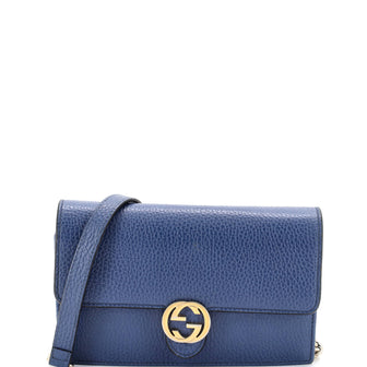 Gucci Interlocking Shoulder Bag Leather Small