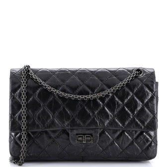 Chanel So Black Reissue 2.55 Flap Bag Quilted Aged Calfskin 226