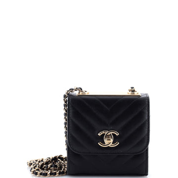 Chanel Trendy CC Clutch with Chain Chevron Lambskin Small