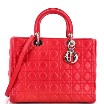 Christian Dior Lady Dior Bag Cannage Quilt Lambskin Large