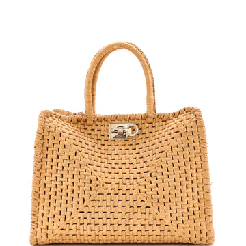 Salvatore Ferragamo Studio Satchel Raffia Medium