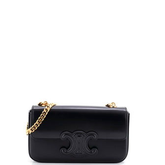 Celine Triomphe Chain Shoulder Bag Leather Small