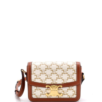 Celine Triomphe Shoulder Bag Triomphe Coated Canvas Medium