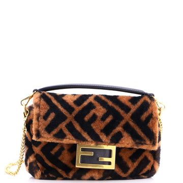 Fendi Baguette NM Bag Zucca Shearling Mini