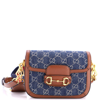 Gucci Horsebit 1955 Shoulder Bag GG Denim Mini