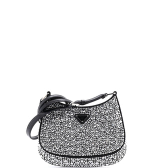 Prada Cleo Shoulder Bag Crystal Embellished Satin Small